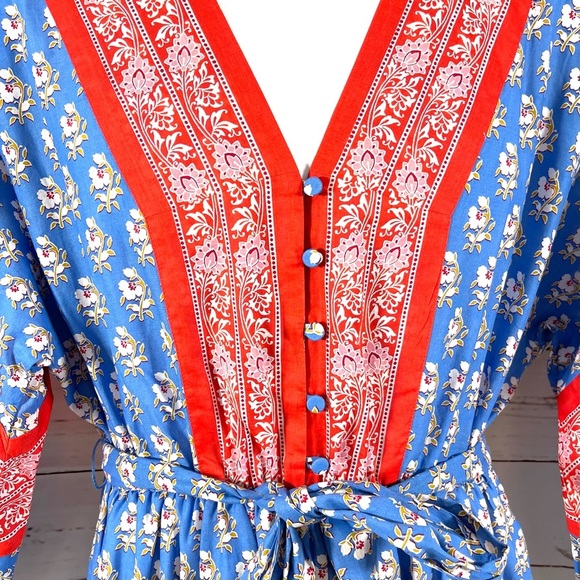 J. Crew Women’s V Neck Cover Up Dress In Classic Block Print Beachwear Size S - Picture 4 of 10